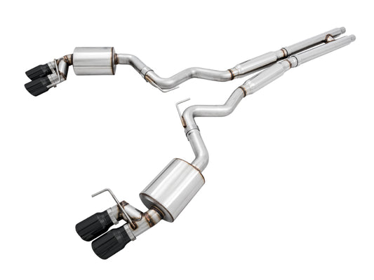 AWE Tuning 2018+ Ford Mustang GT (S550) Cat-Back Exhaust - Touring Edition (Quad Diamond Black Tips)