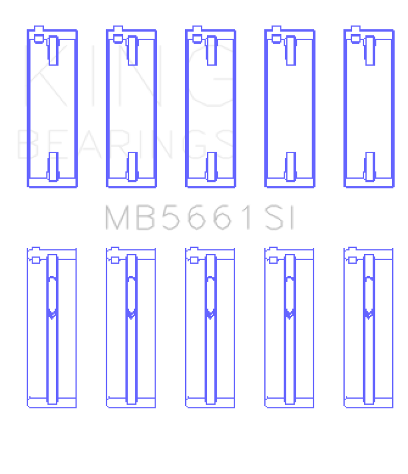 King Engine Bearings Volkswagen AMB/BYK/BBX Silicon Bi-Metal Aluminum Main Bearing Set - Size STD