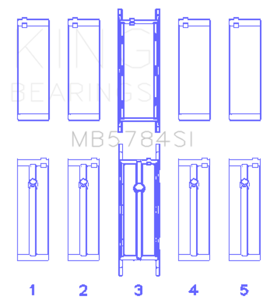 King Engine Bearings BMW N20B20 Main Bearing Set - Size +0.50mm