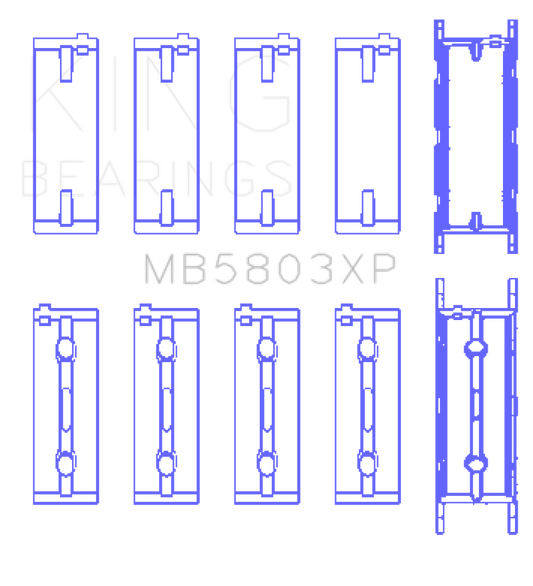King Engine Bearings BMW S65B40A Crankshaft Main Bearings Set of 5