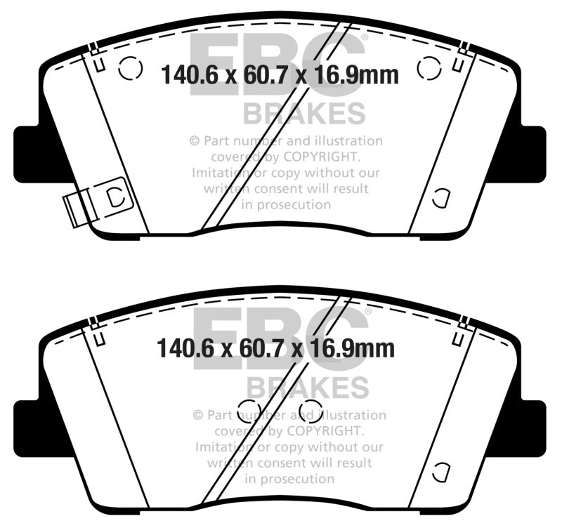 EBC 2019+ Genesis G70 2.0T Redstuff Front Brake Pads