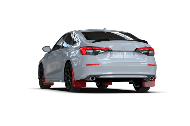 Rally Armor 22-26 Honda Civic/Civic Si/Sport Black UR Mud Flap w/White Logo